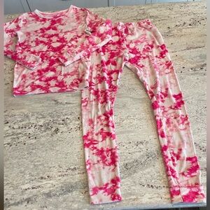 Cat and Jack Girls Pink Tie-Dye Kids Pajamas. EUC. Size 14.